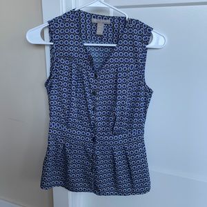 Banana Republic sleeveless button-up blouse